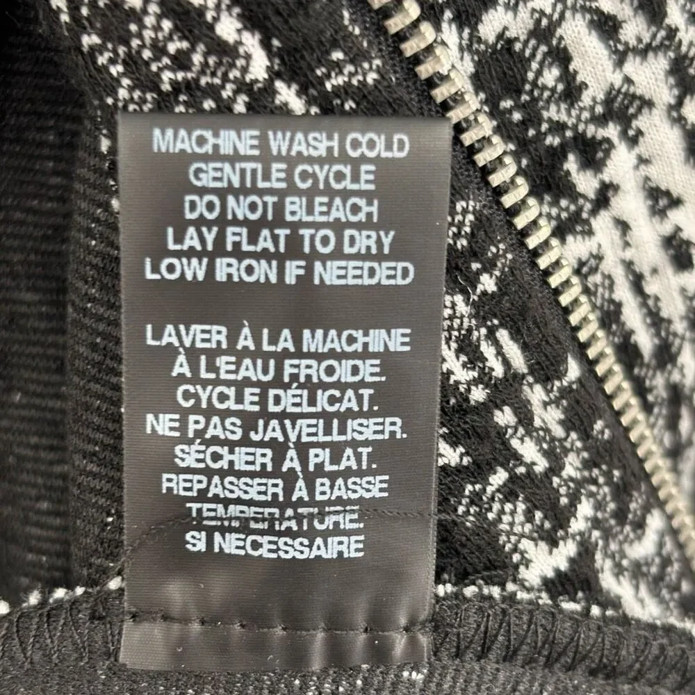 Pure Essence Full Zip‎ Tweed Jacket Coat Black/White Size Medium